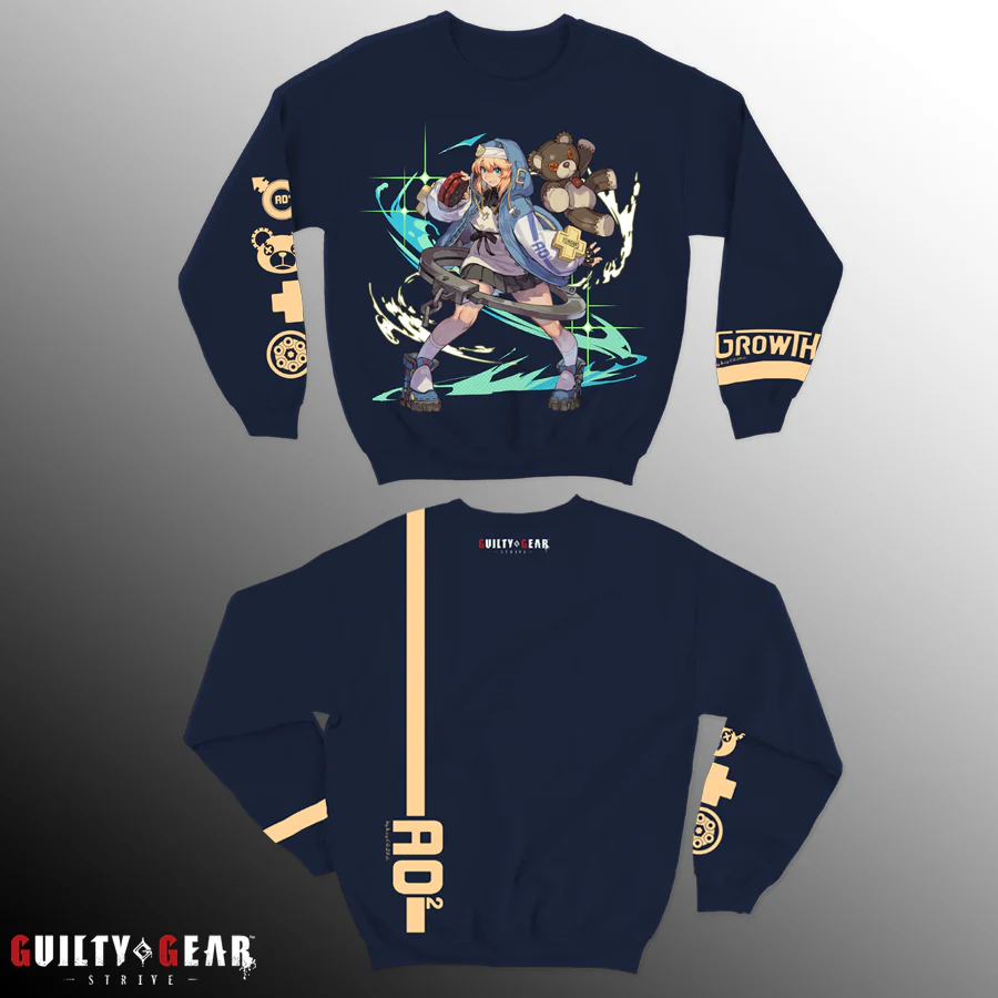 Guilty Gear -Strive- Bridget Premium Cotton/Spandex Crewneck Sweatshirt (Starlight Navy) - Image 3