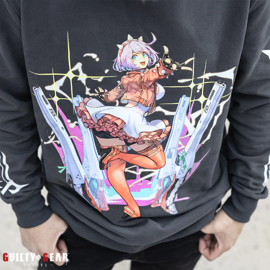 Guilty Gear -Strive- Elphelt Premium Cotton/Spandex Crewneck Sweatshirt (Metal Gray) - Image 5