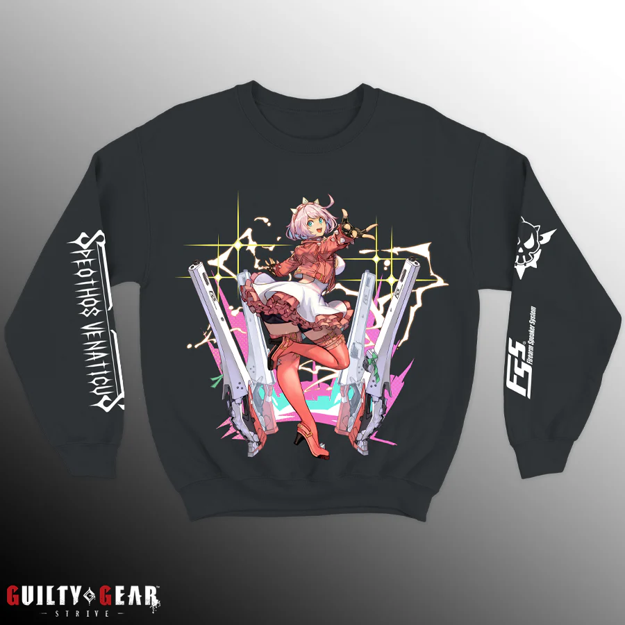 Guilty Gear -Strive- Elphelt Premium Cotton/Spandex Crewneck Sweatshirt (Metal Gray) - Image 6