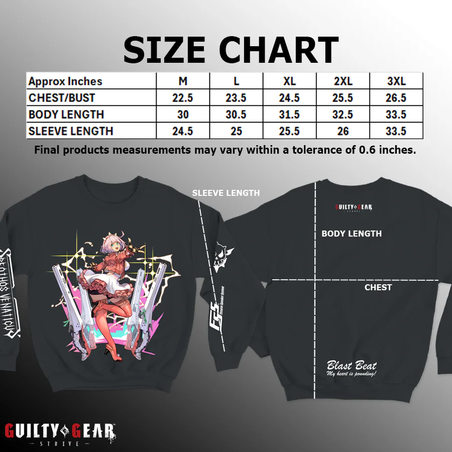 Guilty Gear -Strive- Elphelt Premium Cotton/Spandex Crewneck Sweatshirt (Metal Gray) - Image 8