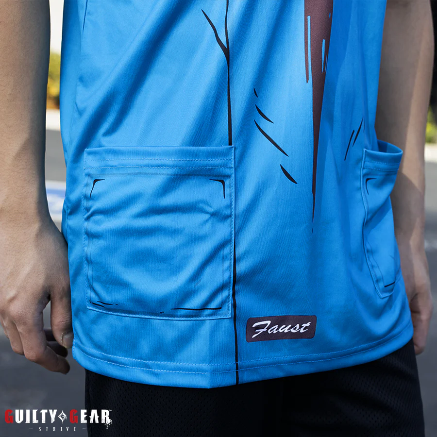 Guilty Gear -Strive- Faust Cosplay V-Neck T-Shirt with Pockets - Image 5
