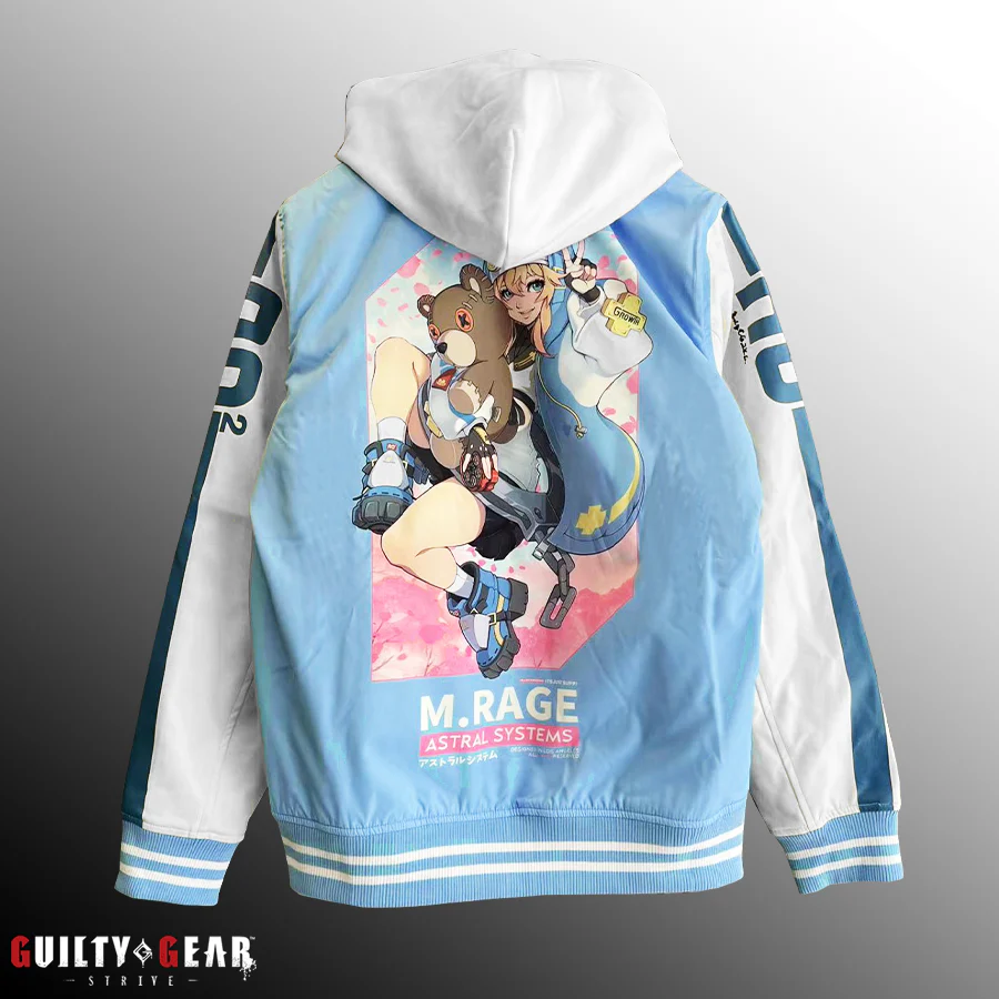 M.RAGE x Guilty Gear -Strive- Bridget Varsity Jacket - Image 2