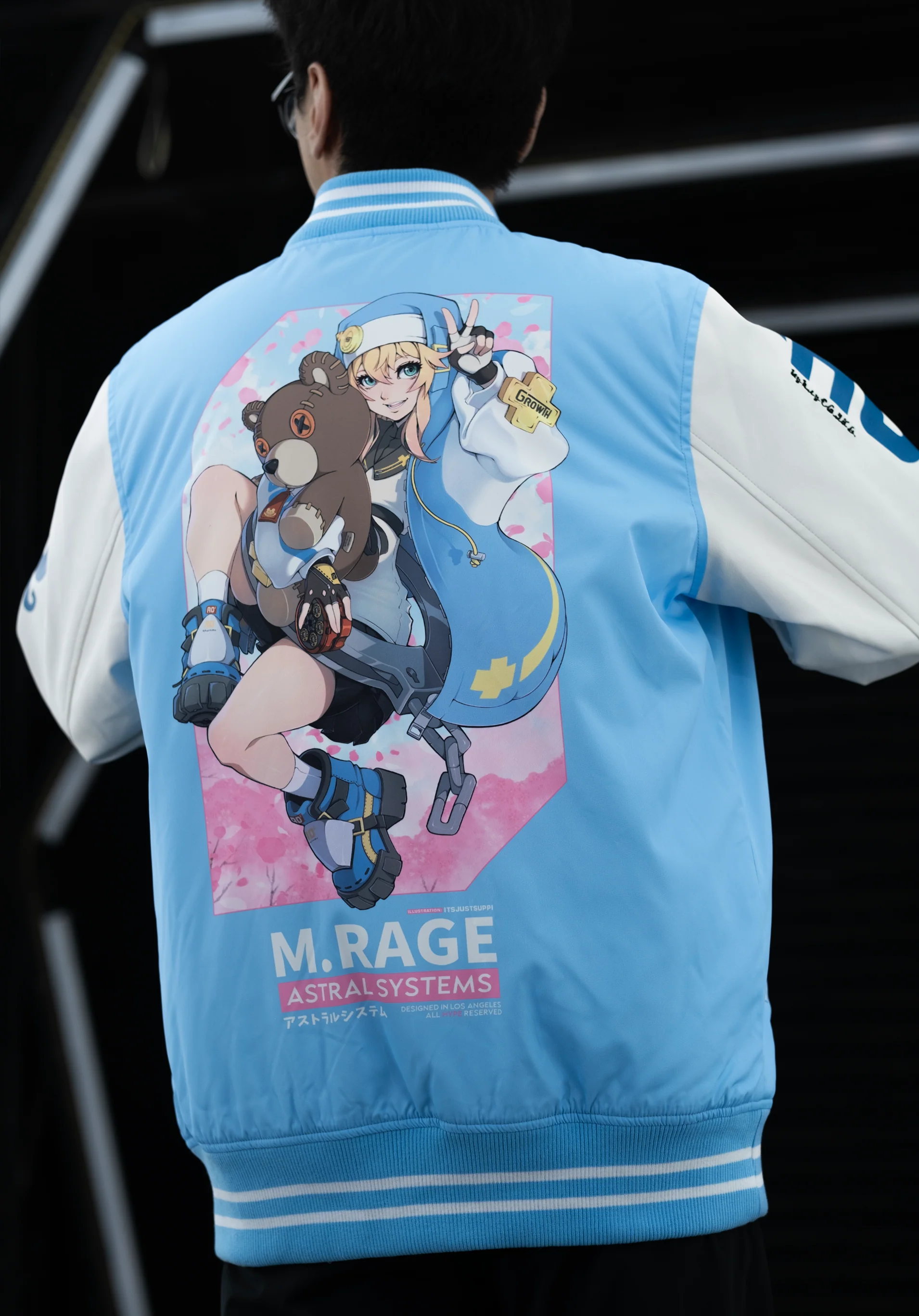 M.RAGE x Guilty Gear -Strive- Bridget Varsity Jacket - Image 4